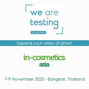 logo We are Testing - in-cosmetics Asia - Nov 7-9th 2023